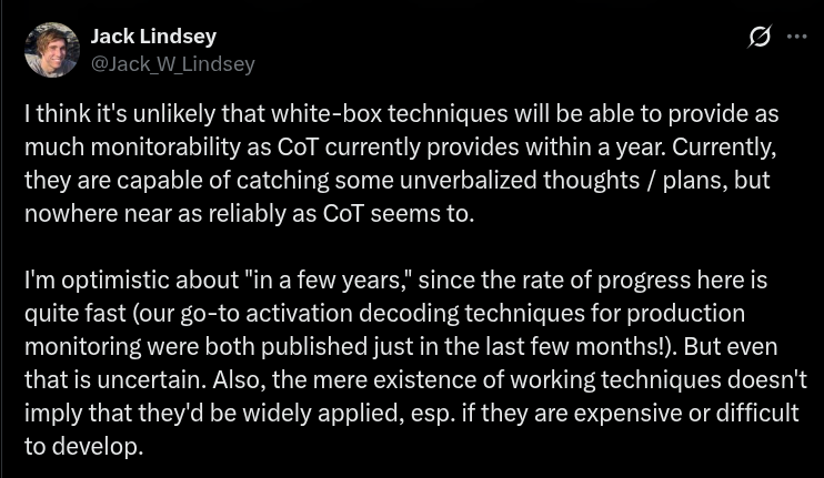 Jack Lindsey on CoT monitorability